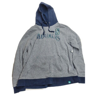 Womens MARINERS Hoodie by Majestic‎ Blue Size Large